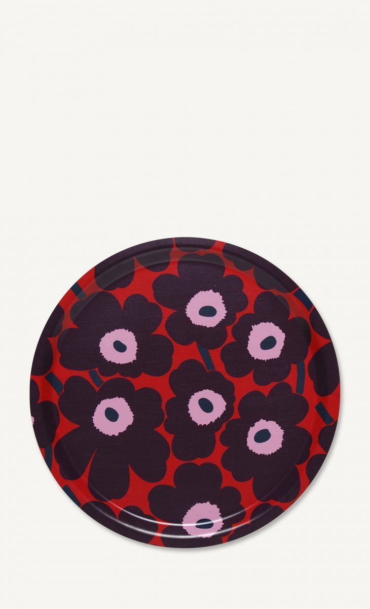 Marimekko Mini Unikko Tarjotin Punainen Violetti Vaaleanpunainen 31 Cm -  Keittiö